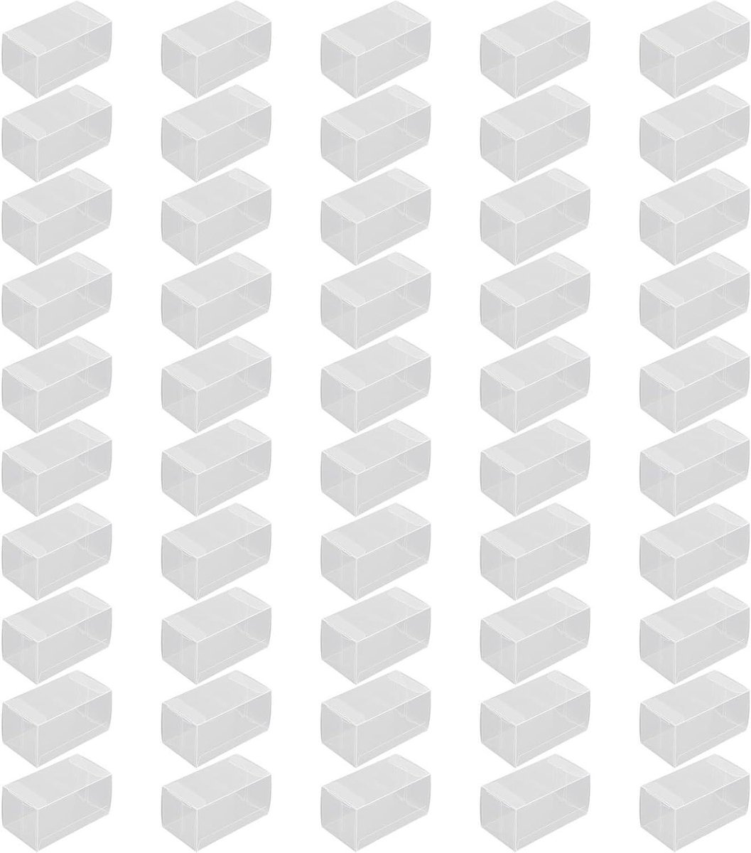 50x Transparante PVC Display Boxen voor 1:64 Schaal Speelgoedauto's - Beschermhoes