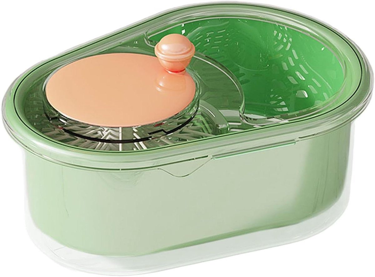 Slacentrifuge - Groente Droger - Snel Groenten Wassen - Handmatig Bedienbaar - 32 x 24 x 14 cm - Groen