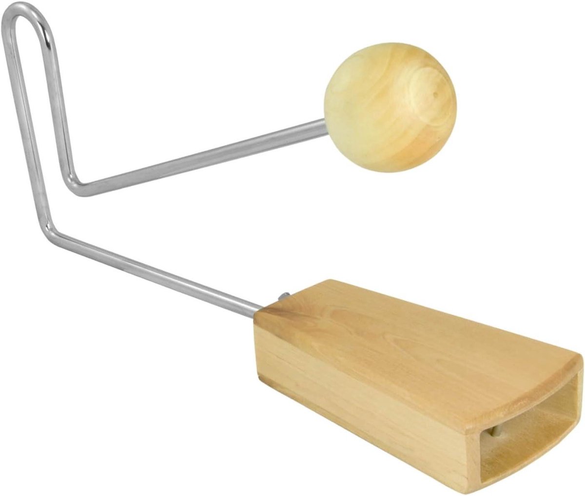 Slaginstrument - Percussie instrument - Muziek maken - Hout en metaal - 27 cm - Beige zilver