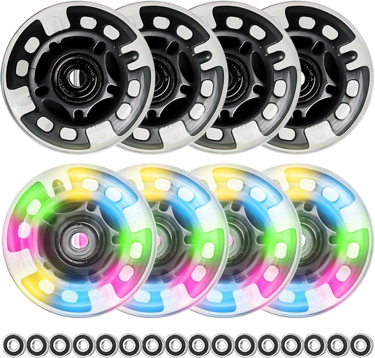 Inline skate wielen Skeeler onderdelen Vrije tijd skaten Lichtgevend zonder batterijen 80 mm 8 stuks
