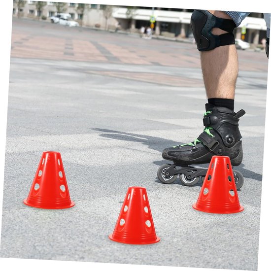 Trainingskegels - Sportmarkeringen - Hindernisbaan - Windbestendig ontwerp - 20 stuks - Rood — afbeelding 2