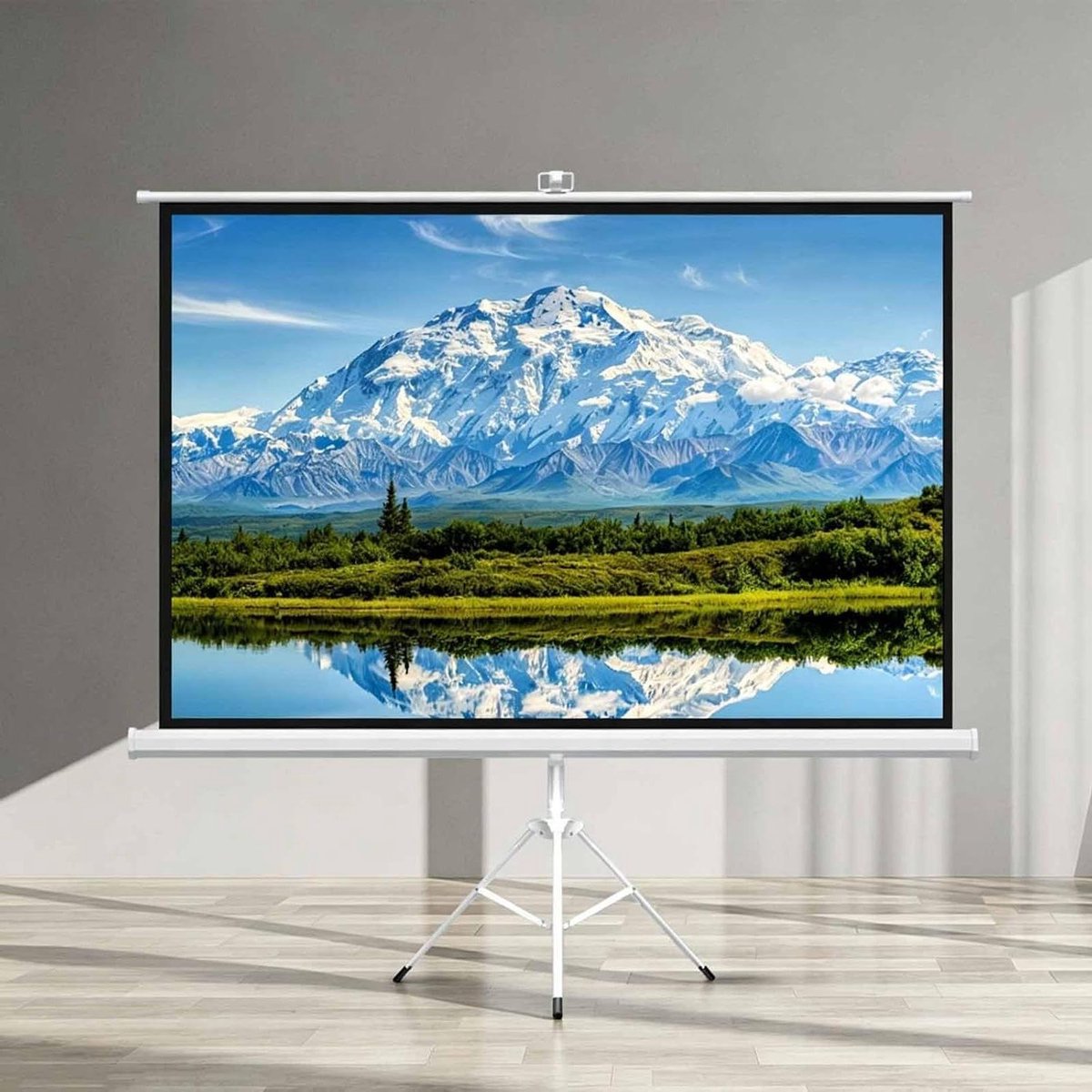 Projectiescherm - Mobiel filmscherm - Filmavonden Buiten - Wit glasvezel - 60 inch - Wit