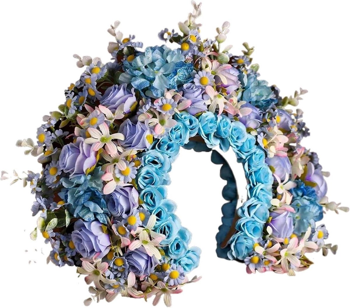 Bloemenkroon Hoofdband - Bloemenkrans Haaraccessoire - Feestelijke Aankleding - Handgemaakt Vakmanschap - Niet Gespecificeerd - Multicolor