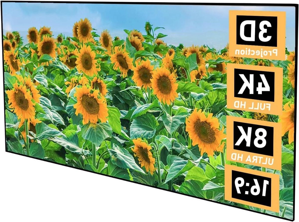 Vast Frame Scherm - Projectiescherm HD - Thuisbioscoop Ervaring - Ultrasmal Frame - 72 Inch 16:9 - Wit