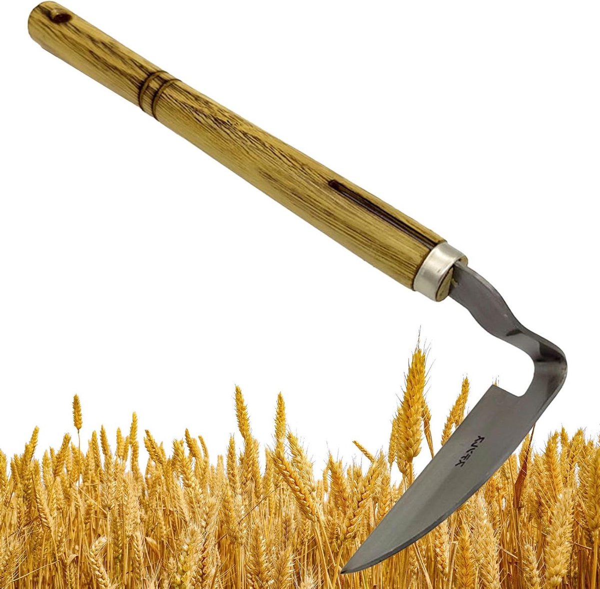 Onkruidwieder Tuingereedschap - Handsteker Grasmaaier - Bodem Losmaken - L-vormige Steker - 38 cm Lengte - Zilver