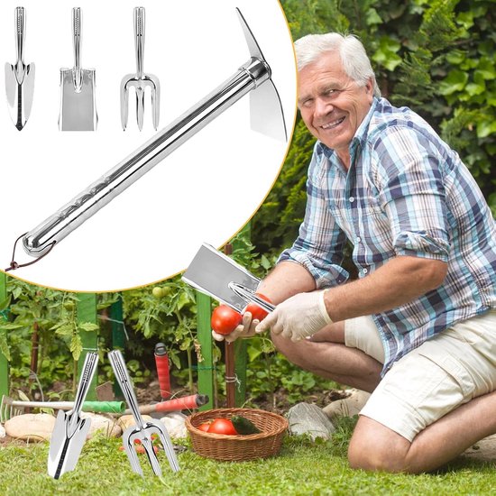 Tuingereedschap Set - Schep Hark - Tuinonderhoud Buiten - Roestvrij Staal - 40 x 15 x 5 cm - Zilver van Tuingereedschap. — afbeelding 4