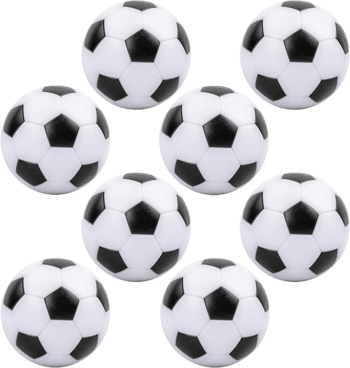 Tafelvoetbalballen - Kickerballen - Wedstrijd Spelen - Duurzaam HIPS Materiaal - 8 Stuks 32mm - Zwart Wit