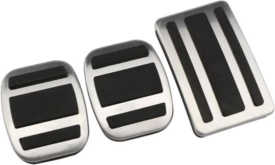 Pedaalhoezen Auto - Voetpedalen Antislip - Veiliger Rijden - Vergroot Pedaal Oppervlak - AT/MT Sets - Zilver Zwart — afbeelding 2