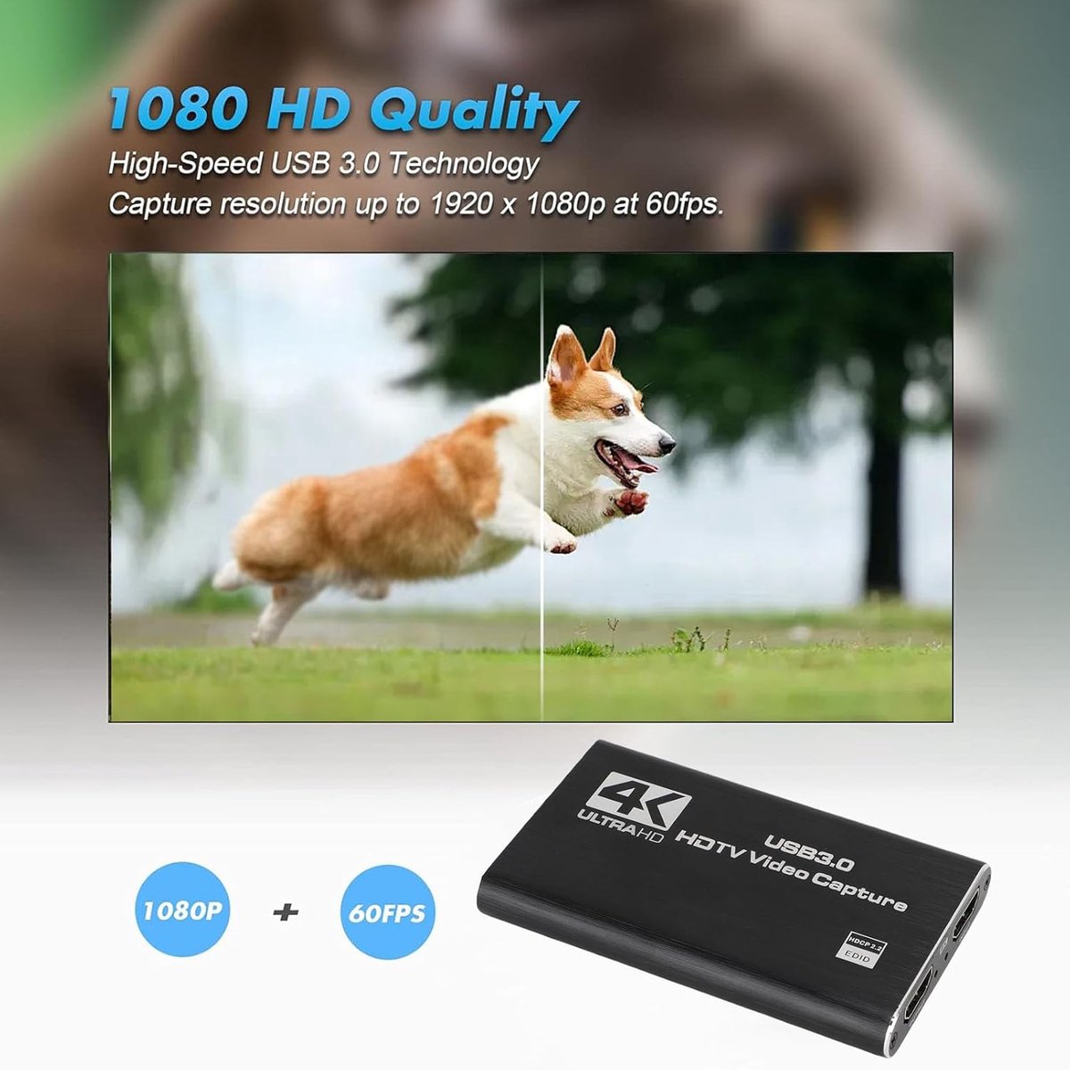 Video Capture Card - HDMI naar USB - Live Streaming - 4K 60Hz Invoer - 1080p 60fps Uitvoer - Aluminium thumbnail 2
