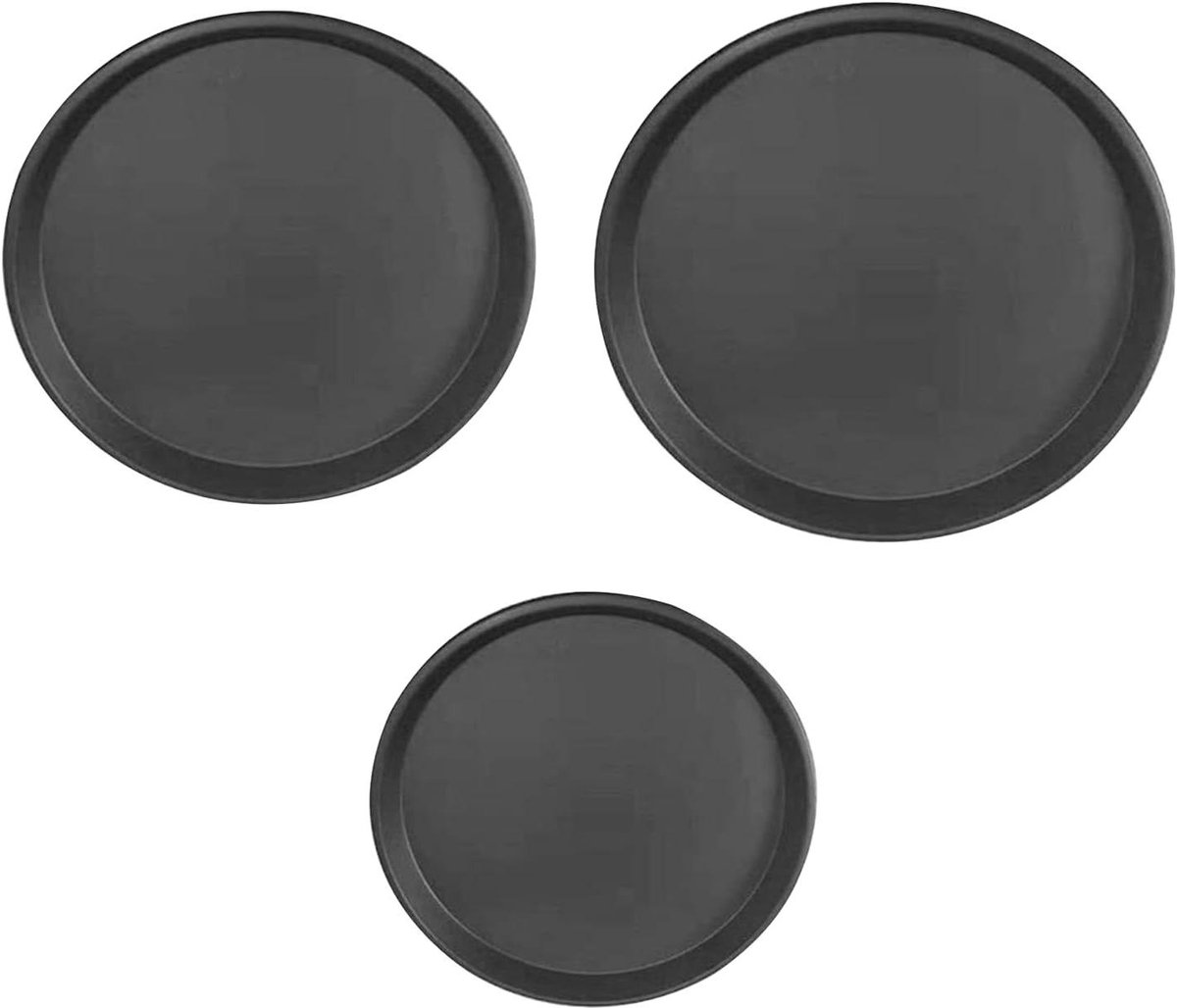 Pizzapannen Set - Bakplaten - Pizza Bakken - Antiaanbaklaag - 3 maten - Zwart
