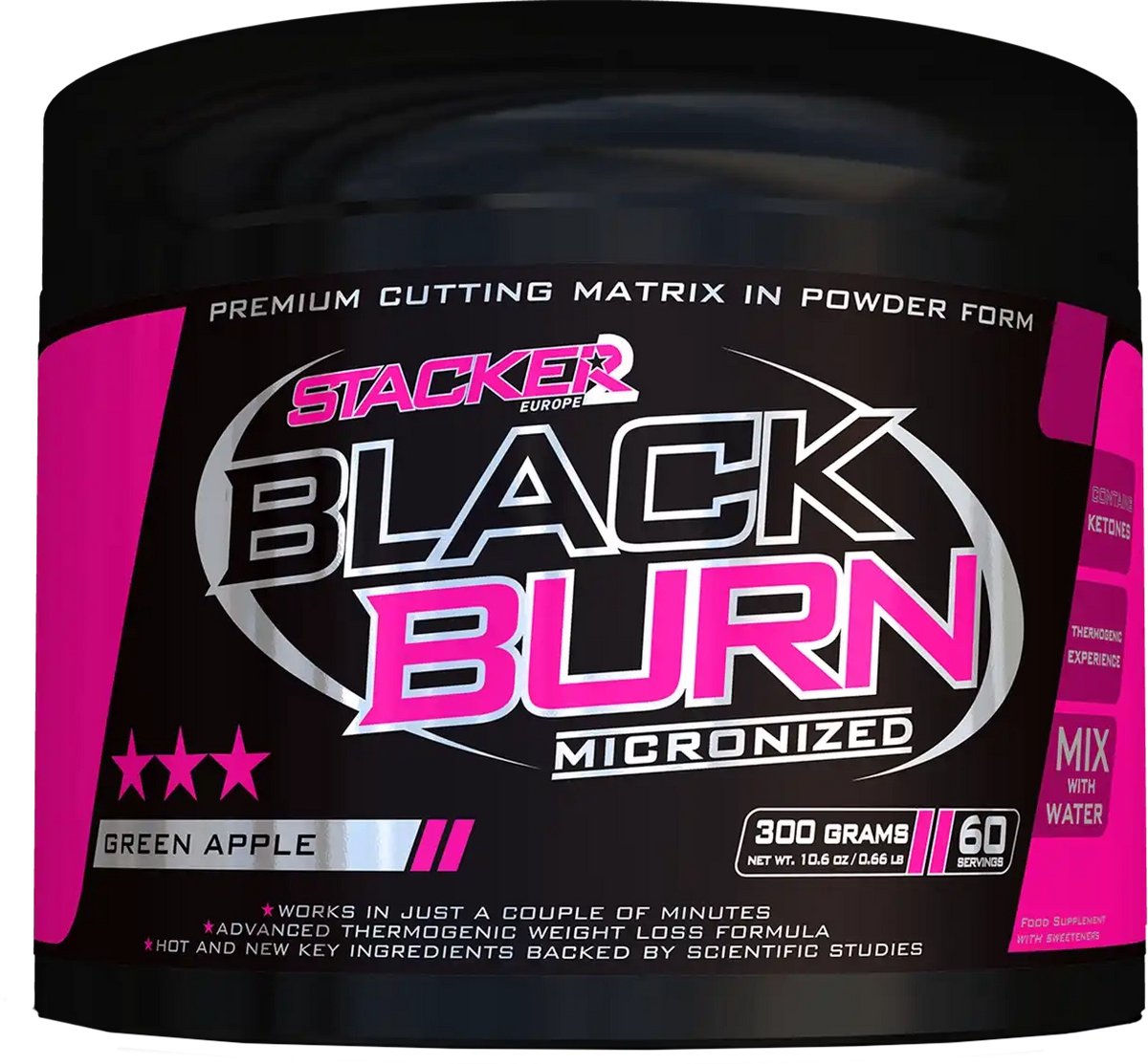 Black Burn Micronized - 300 g - Apple