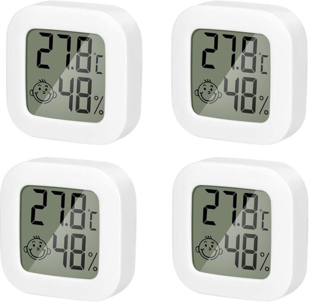Draadloze digitale LCD-thermogeschikt voorer, geschikt voor binnen en buiten, mini-omgevingstemperatuursensor, compacte en nauwkeurige weergeschikt voorer, geschikt voor thuis, slaapkamer en kantoor, wit.