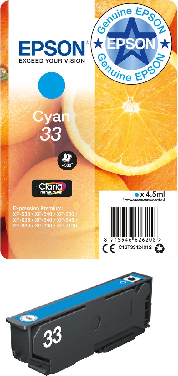 EPSON T3342 INK CYAN BLS