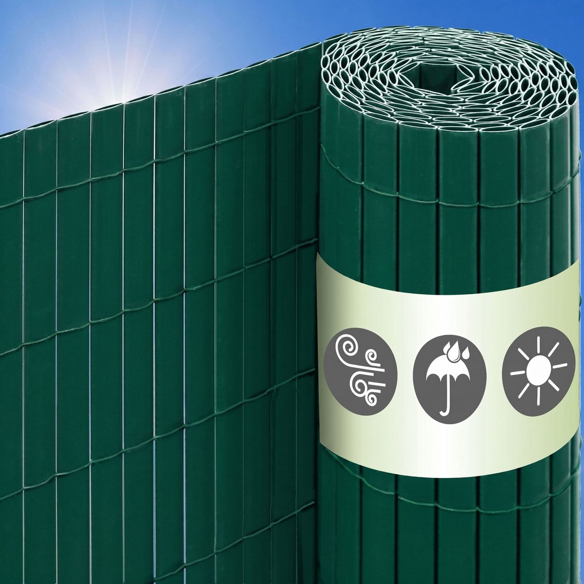 100x600 cm PVC Zichtscherm Balkon - Privacy Scherm Tuin - Windscherm en Terras Afscherming - Weerbestendig Kunststof Balkonscherm voor Buitengebruik