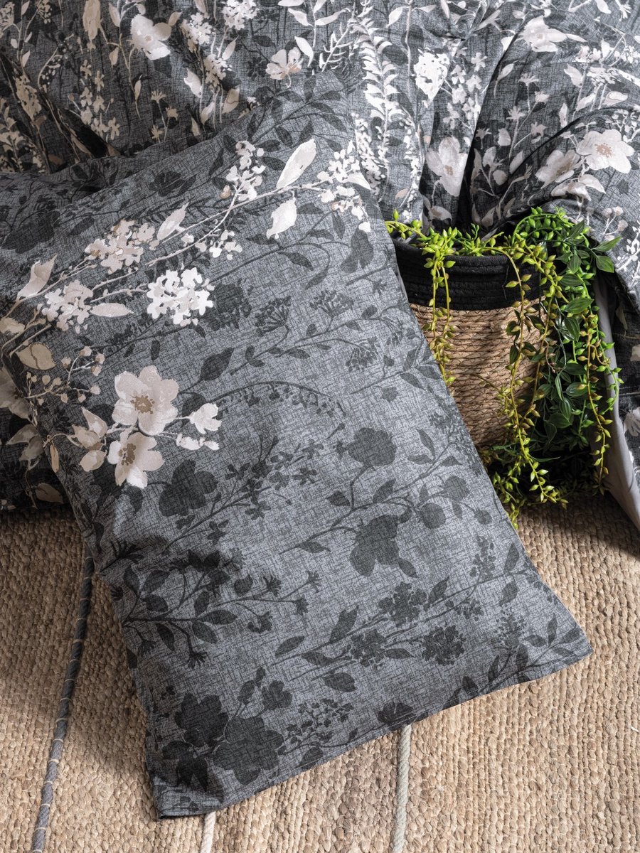 L'Essentiel Maison Ranforce Tweepersoons Dekbedovertrekset – 200x200 cm – 100% Katoen – Antraciet