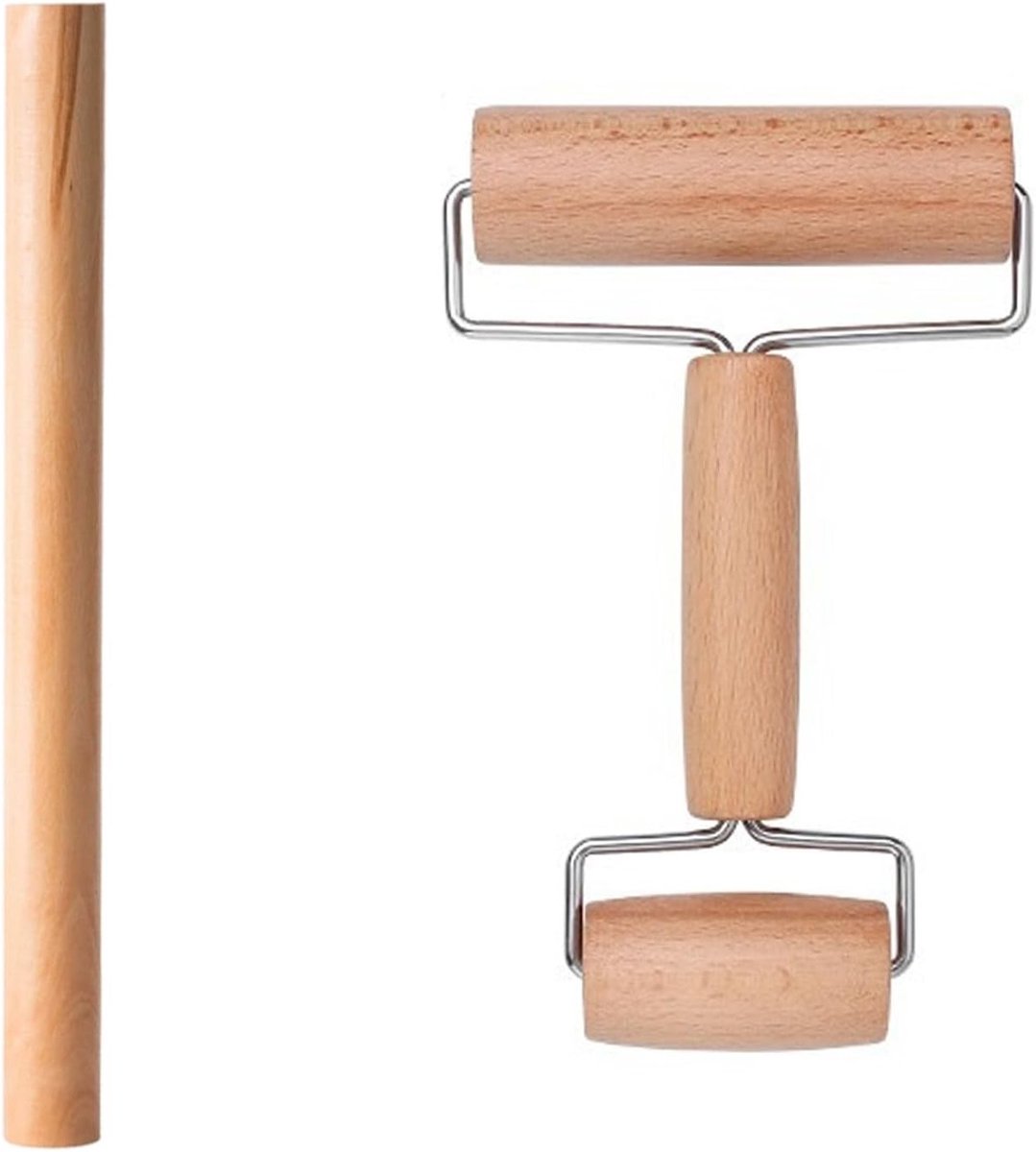 Dubbele Deegroller voor Thuis Bakken, Perfect voor Taart, Pizza en Dumplings, Keukenaccessoire voor Bakplezier