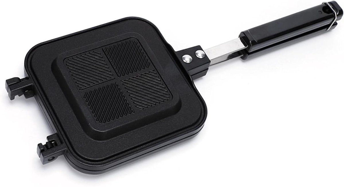 Sandwich Pan - Panini Maker - Broodjes Bakken - Dubbelzijdig Anti-aanbak - 36x14cm - Zilver