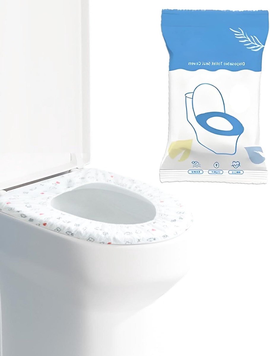 Wegwerp toiletbrilovertrek - WC pads kussen - Hygiënisch reizen - Beschermt tegen bacteriën - 40 x 48 cm - Wit