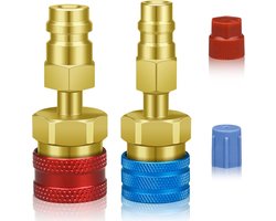 Tweedelige snelkoppelingadapter, adapter voor de aansluiting van de airconditioningvulslang, geschikt voor R1234YF tot R134A lagedruk snelkoppelingen, geschikt voor auto-airconditioningvullers.