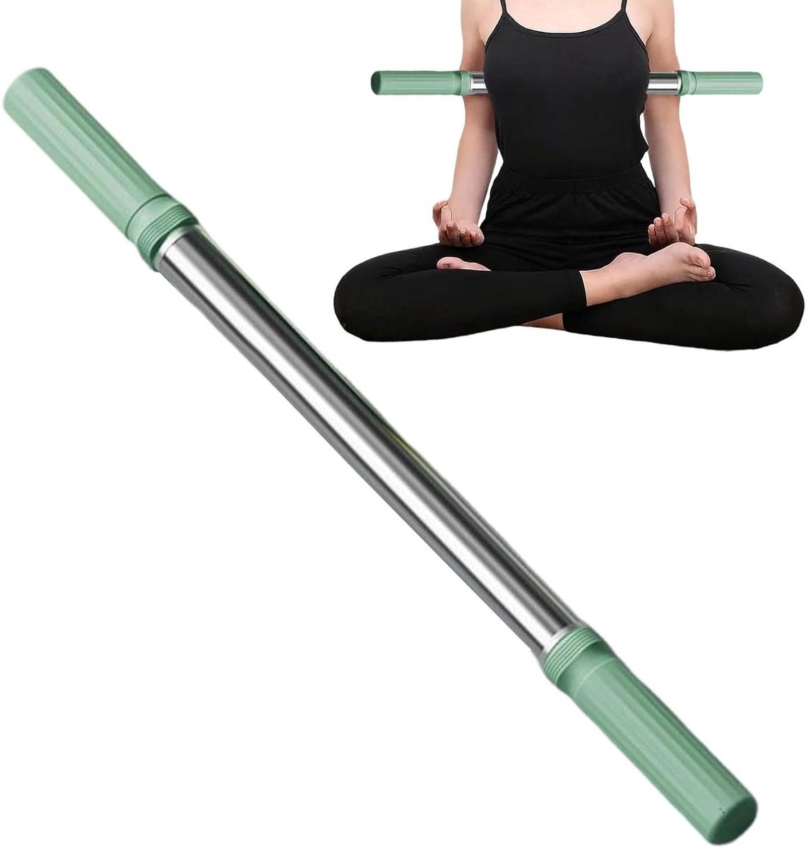 Fitness Staaf - Mobiliteit Staf - Houding Corrigeren - Antislip Grip - 58 cm Lengte - Groen