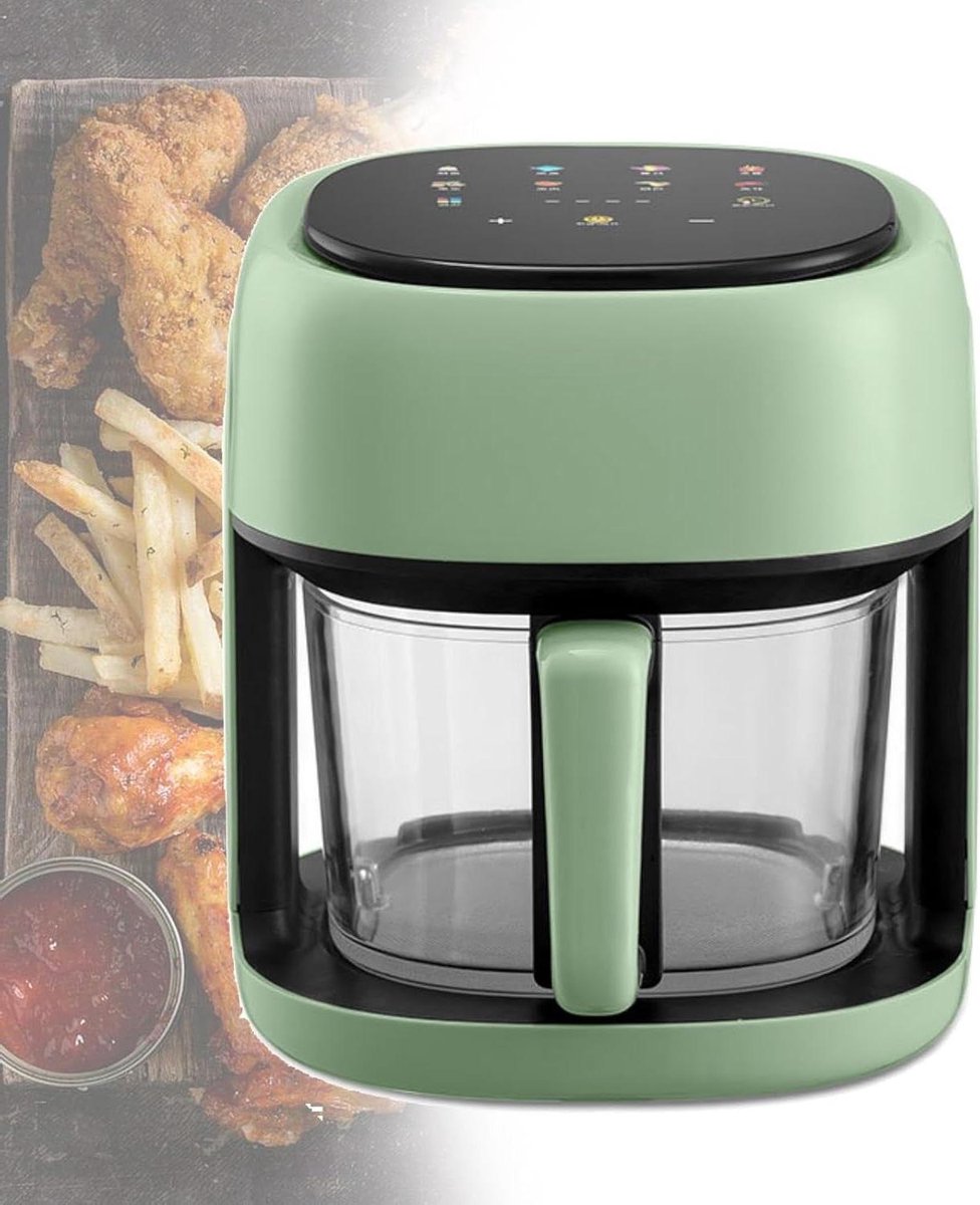 Airfryer Visueel - Heteluchtfriteuse - Gezond Koken - Zichtbaar Venster - 45 Liter - Groen