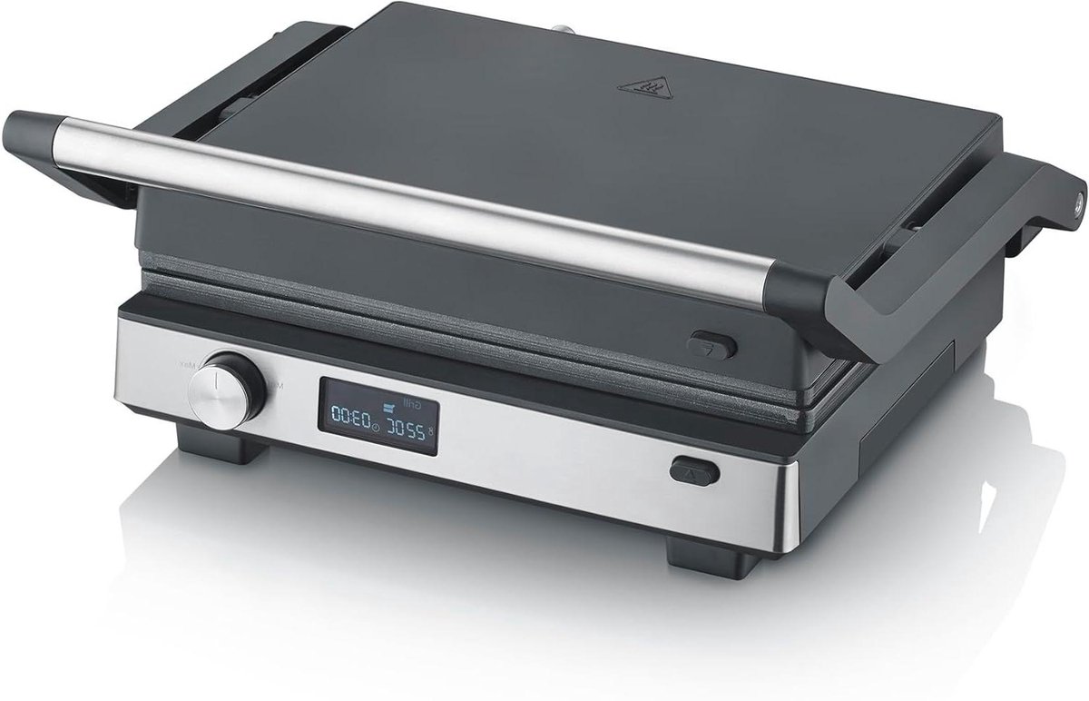 Contactgrill - Multigrill - Veelzijdig Koken - 3-in-1 Functie - XL Grilloppervlak - Zwart Roestvrij Staal