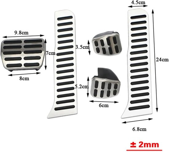 Pedaal Covers - Auto Pedalen - Verbeterde Rijervaring - Antislip Ontwerp - 2 Stuks - Zilver — afbeelding 4