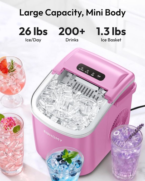 IJsblokjesmachine met handvat - IJsmaker - Snelle IJsbereiding - Zelfreinigende Functie - 118 kg per dag - Zilver — afbeelding 3