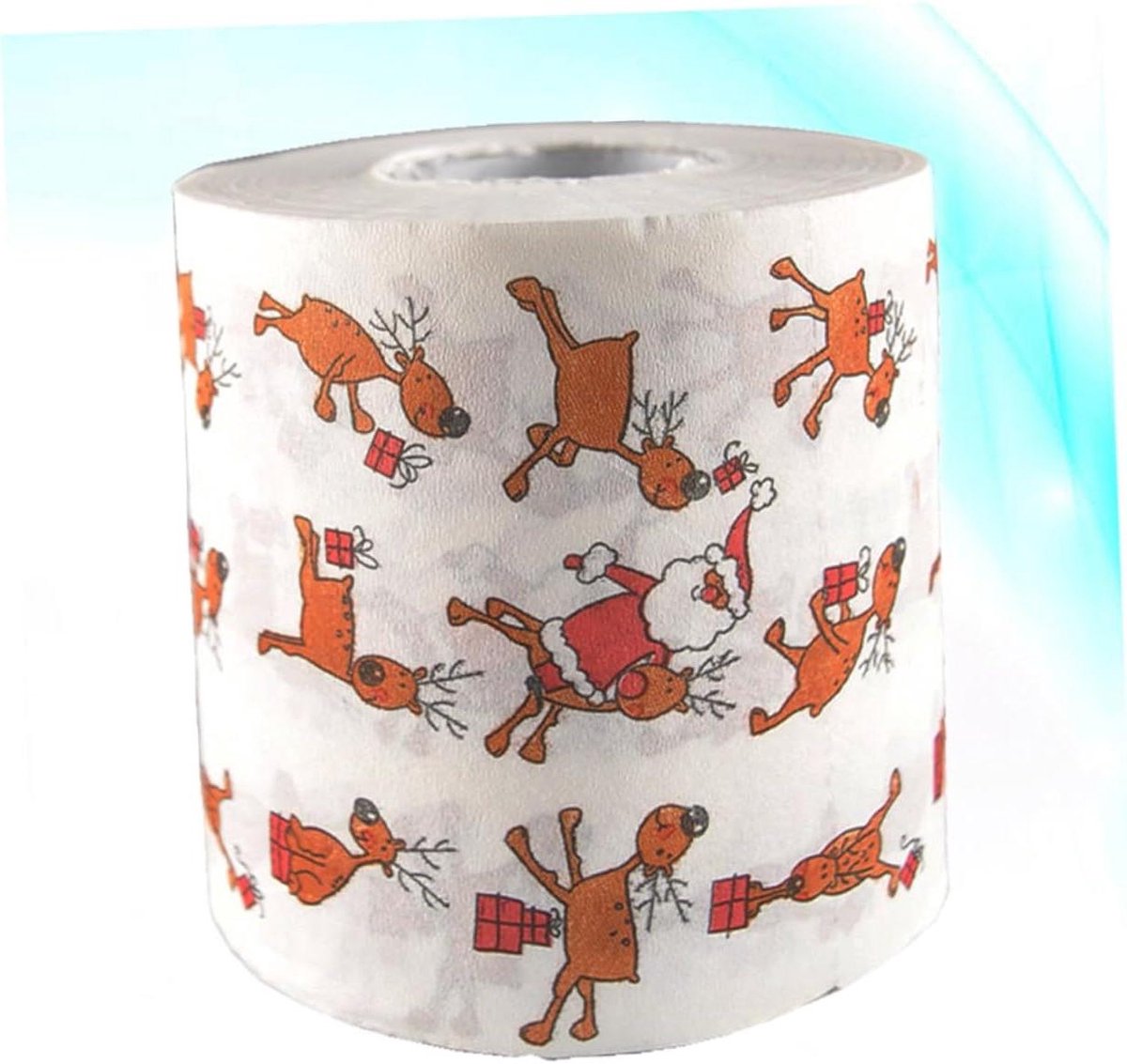 Kerst Toiletpapier - Rendier Papieren Zakdoekje - Feestelijke Sfeer - Uniek Bedrukt Design - 10 cm breed - Zoals getoond