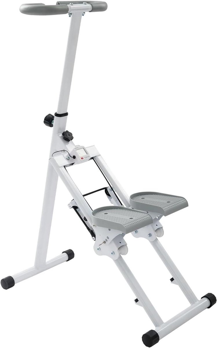 Inklapbare Stepper - Verticale Climber - Full Body Training - 3-voudig Kantelbaar - Tot 100 kg - Wit