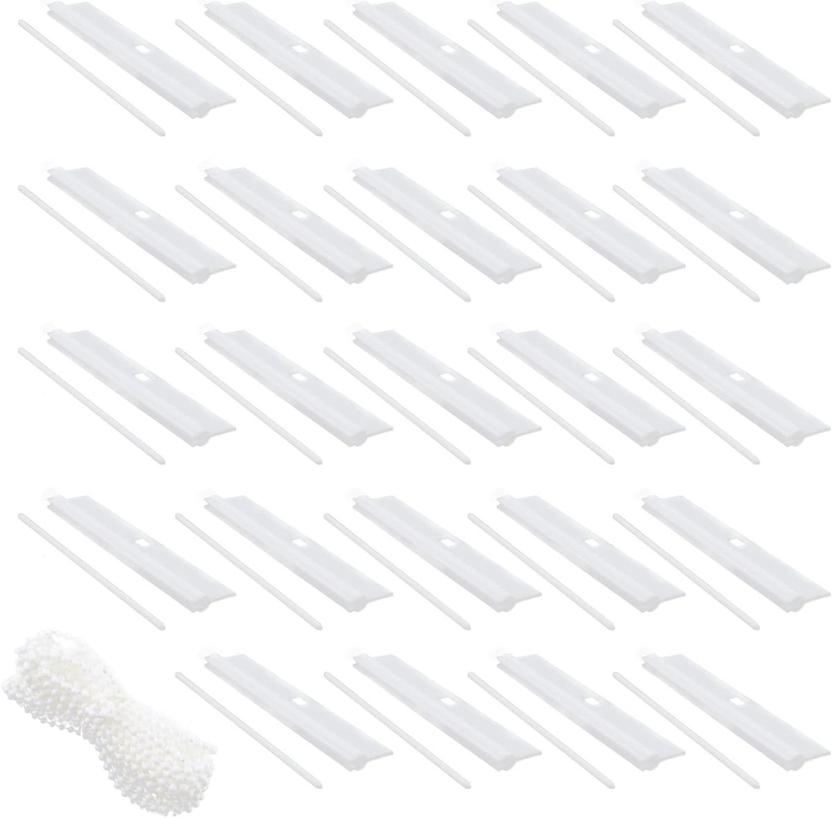 Accessoires voor Verticale Jaloezieën - 24 Stuks voor 89mm Raamdecoratie in Woonkamer, Wit