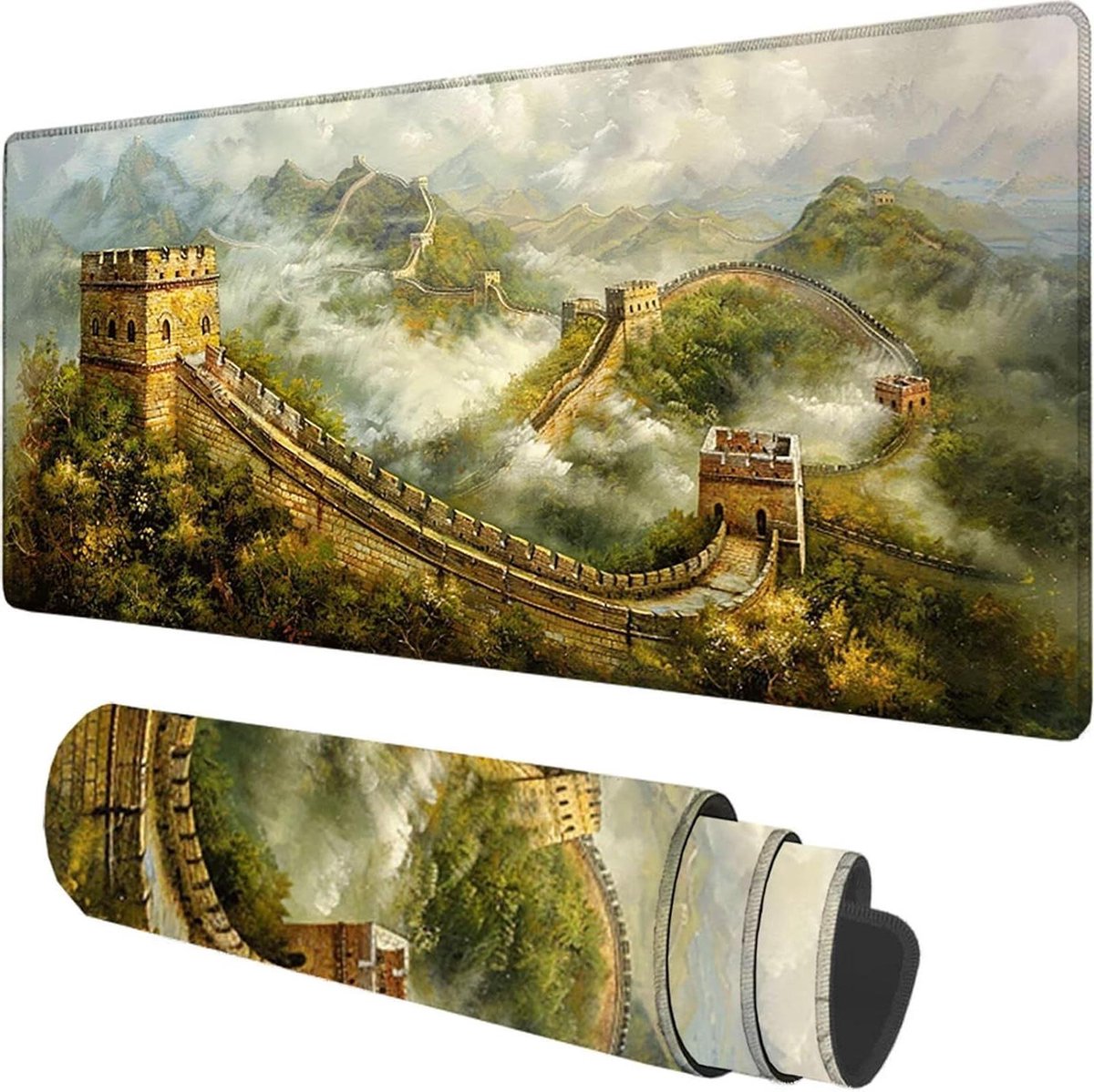 Gaming muismat - Bureau pad - Gamen en werken - Waterdichte coating - XXL 150x80 cm - Groen