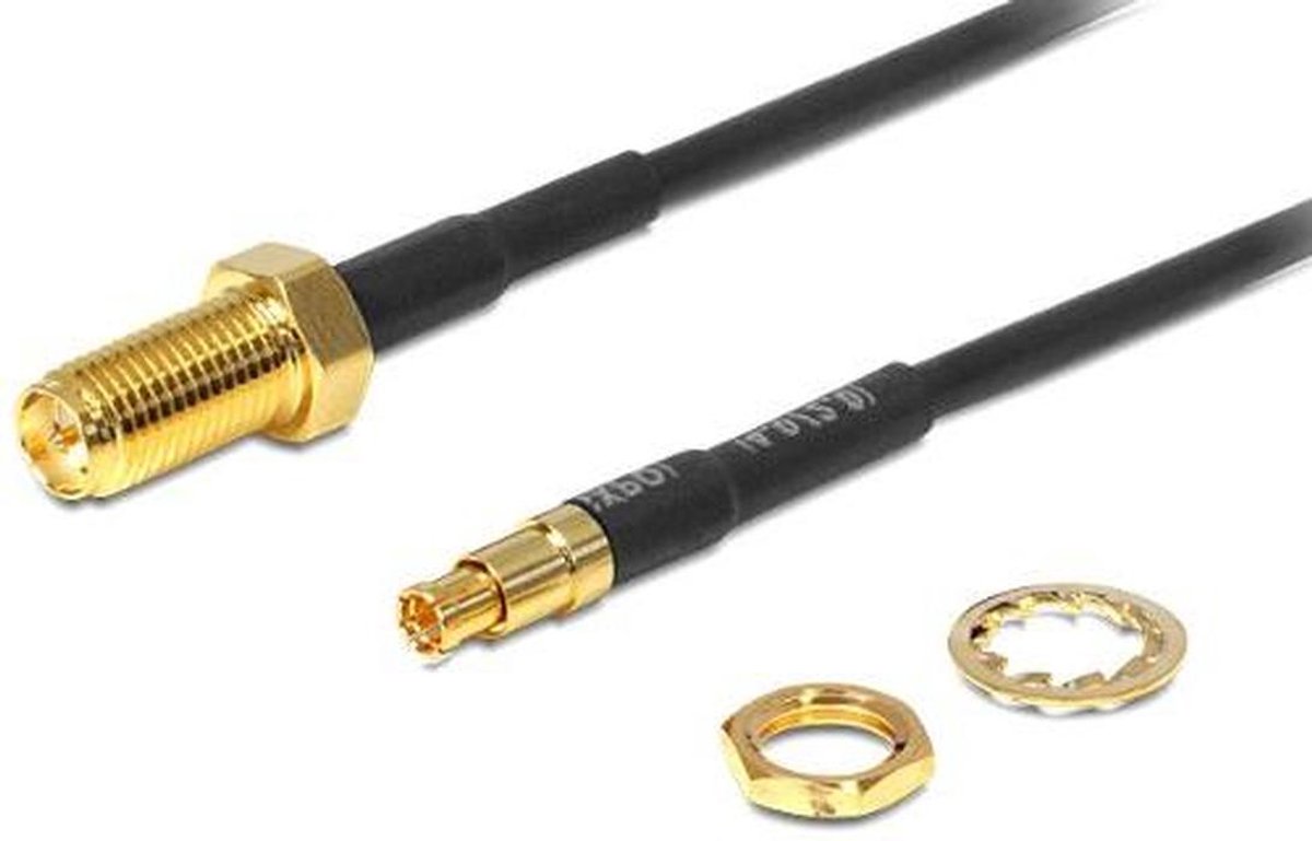 Antenne adapter - Verbindingskabel - Signaal verbinden - RP-SMA naar TS-9 - 0.2 meter - Zwart