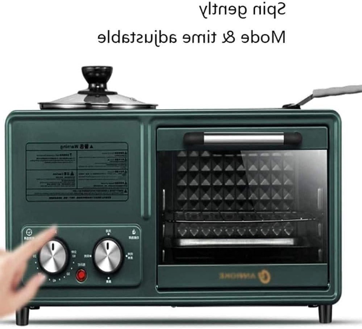 Mini Oven Keukenoven Broodrooster Bakken en Grillen 1600W Krachtige Verwarming 8 Liter Capaciteit Zwart