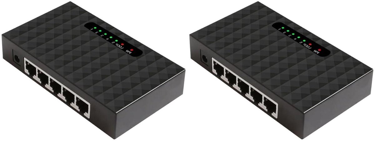 Gigabit Switch - Netwerk Hub - Netwerk Uitbreiding - VLAN Ondersteuning - 5 Poorten - Zwart