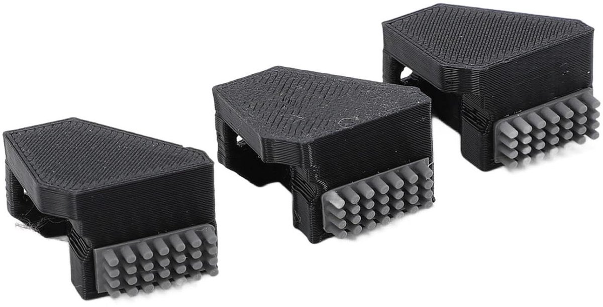Reinigingsborstelset - Mondstukborstels - 3D Printer Onderhoud - Duurzame Siliconen - 3 Delig - Zwart
