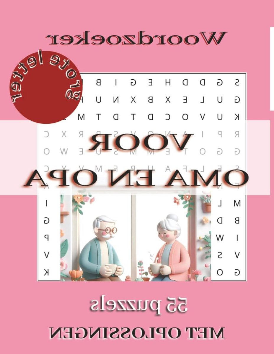 Woordzoekerboek Groot - Puzzelboek Ouderen - Hersenen Trainen - Grote Letters - 110 Pagina's - Wit