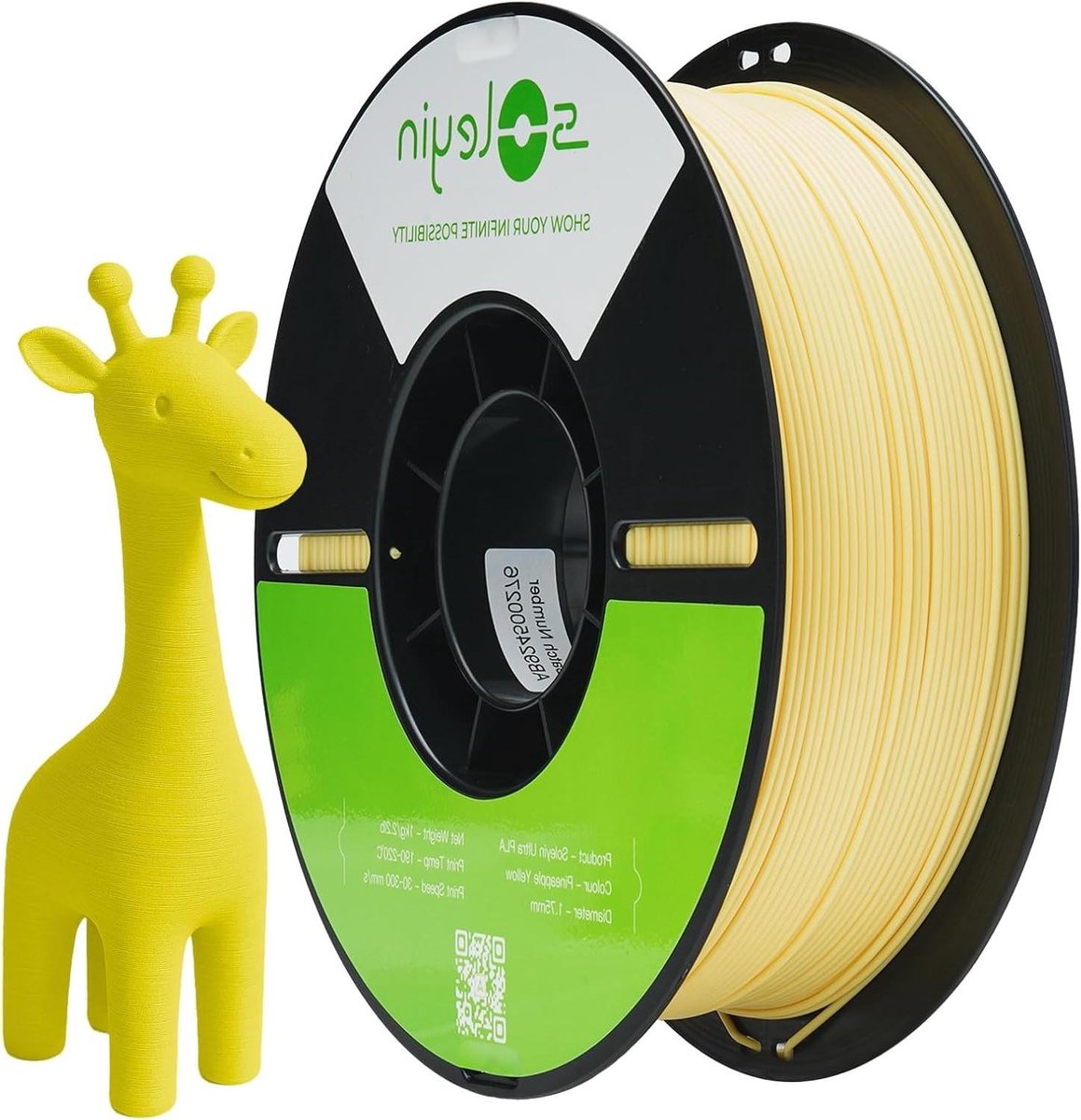PLA Filament - 3D Print Materiaal - Objecten Printen - Hoge Snelheid - 1.75 mm - Geel