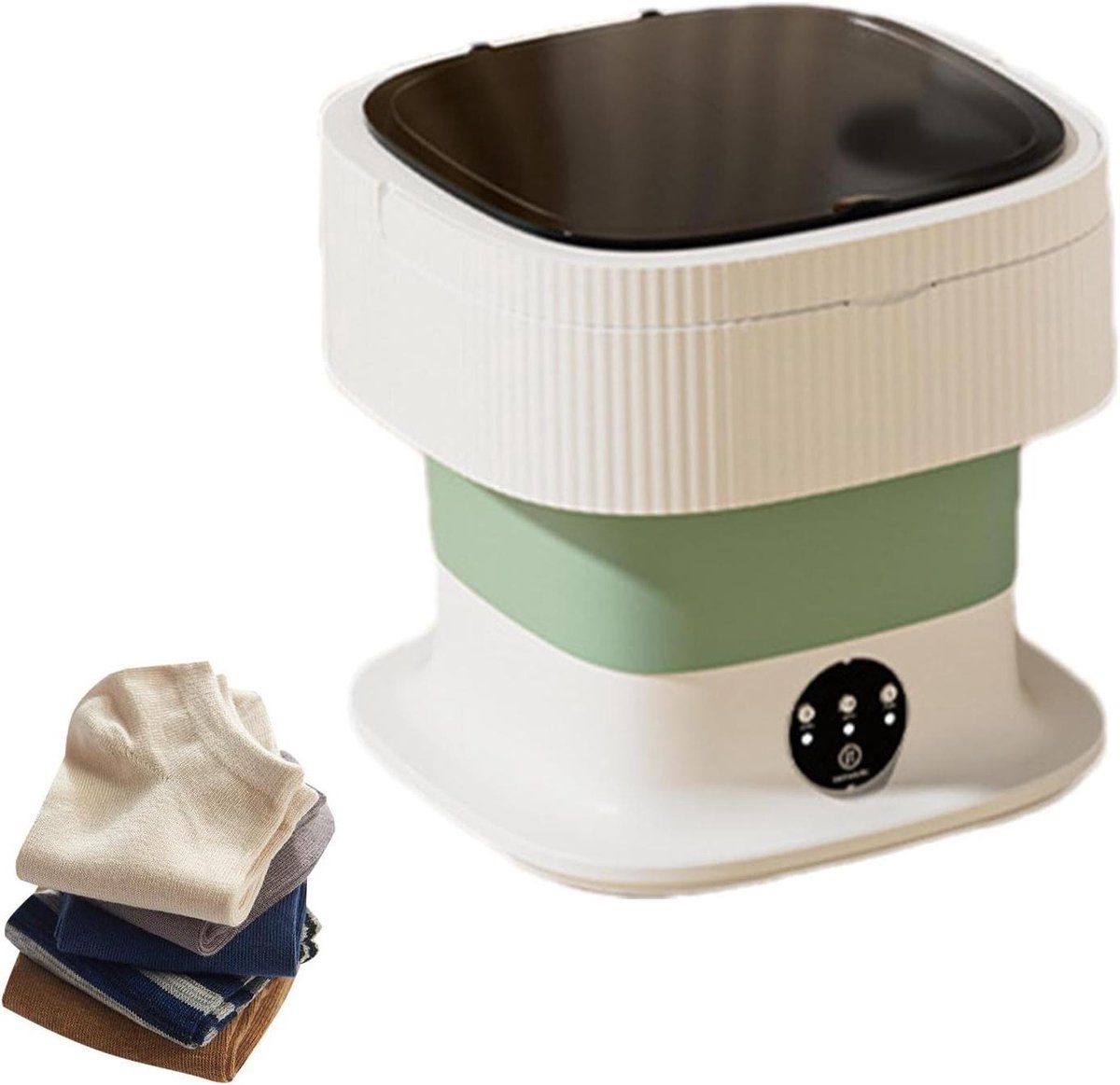 Draagbare Wasmachine Opvouwbare Machine Individueel Wassen 360 Graden Reiniging 10 Liter Capaciteit Groen