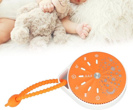 Witte Ruis Machine - Slaap Geluid - Baby Slaap - 10 Ontspannende Geluiden - Compact Formaat - Oranje — afbeelding 5