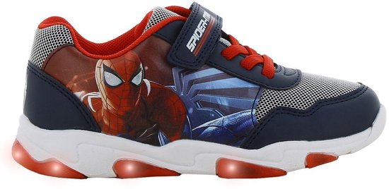 Spiderman - Schoenen voor jongens met lichtjes - Sneakers voor kinderen met klittenband - Lichtgevende kindersneaker - Maat 26 - Blauw