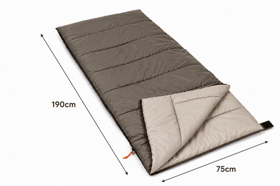 HEM Slaapzak Envelop 190x75 cm Taupe - Zomer Slaapzak - Inclusief Opbergzak - Camping - Festival - Logeren van HEM — afbeelding 2