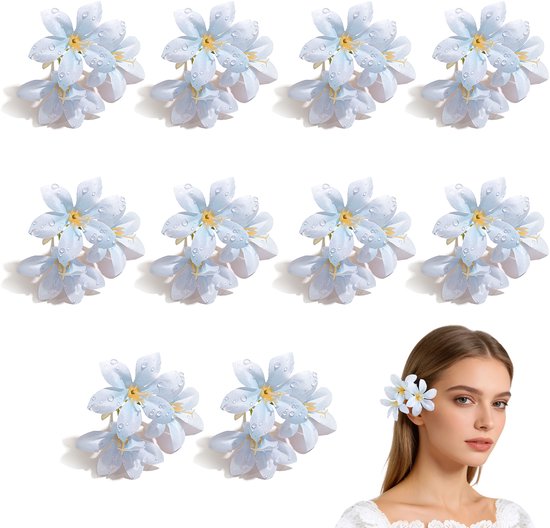 10-pack Kunstlelies — Kunstbloemen, Zijden Bloemen, Realistische Drielobbige 'Dewdrop'-Lelies — Ideaal voor bruiloften — Realistische leliebloemkoppen — Perfect voor haaraccessoires, wandguirlandes, feesten en diverse decoratieve toepassingen