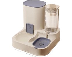 Automatische Voerbak Katten - Drinkdispenser Voercontainer - Gezonde Eetgewoonten Stimuleren - Droog Nat Voer Scheiding - 100 g - Blauw