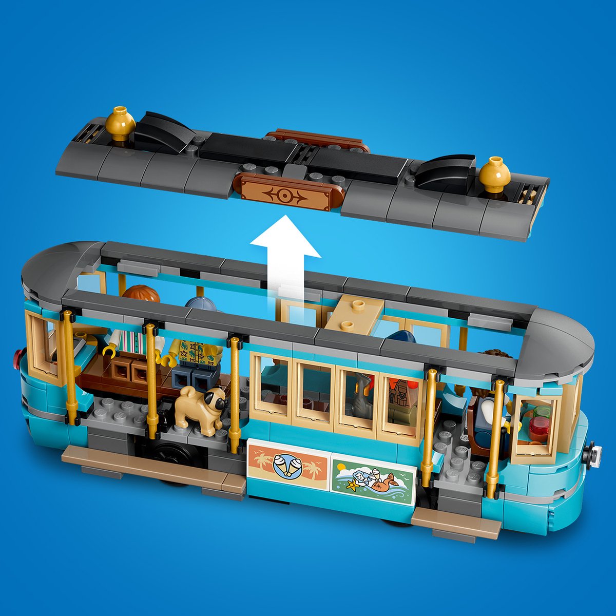 LEGO City Klassieke Strandtram Tram Speelgoed voor Kinderen Vanaf 7 Jaar - 60506 – foto 5