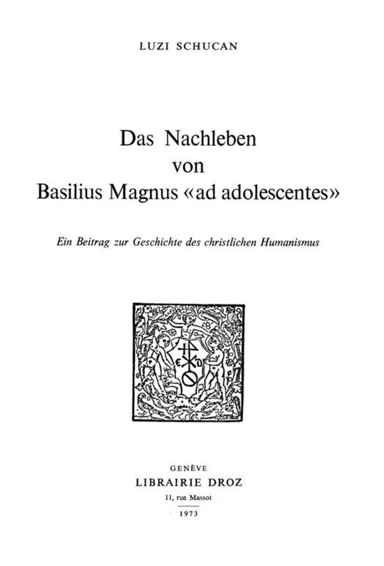 Travaux d'Humanisme et Renaissance - Das Nachleben von Basil ... - cover