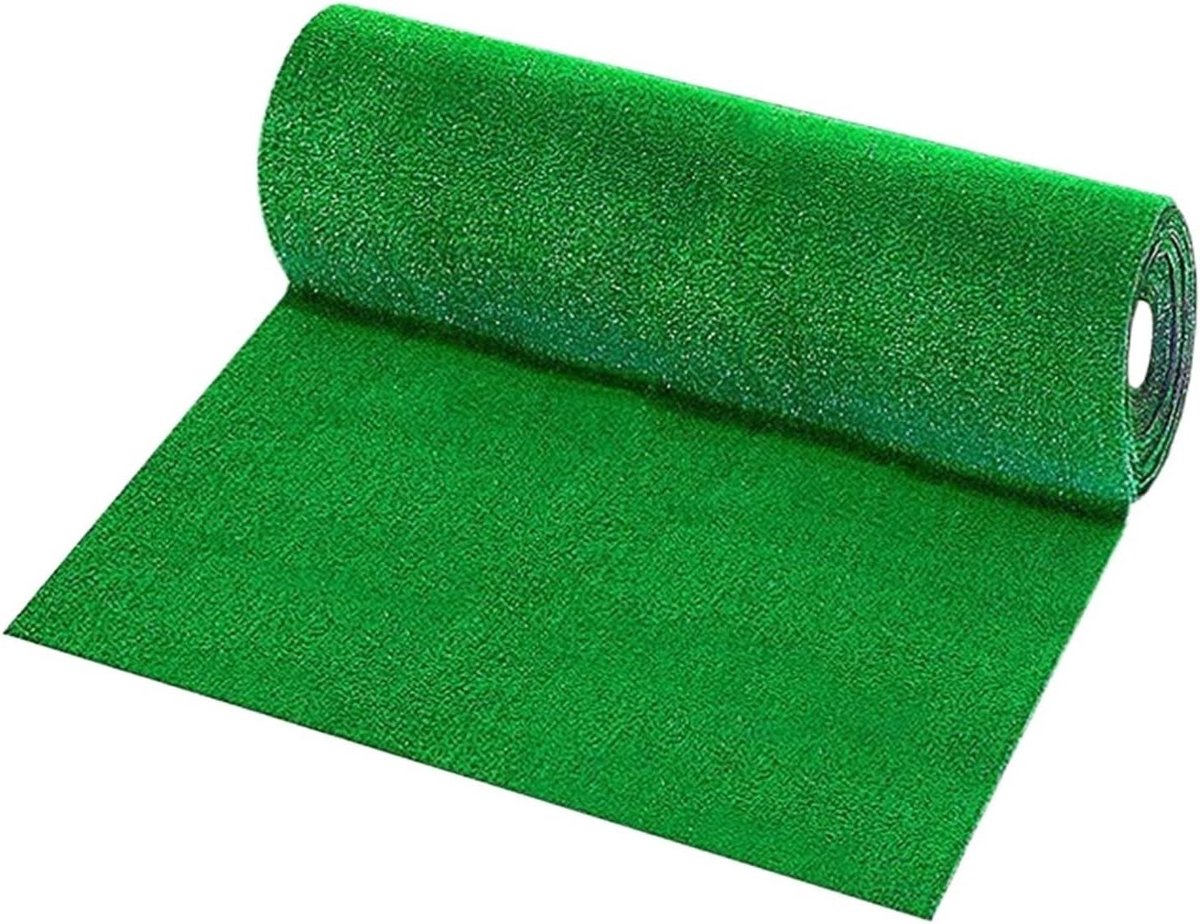 Kunstgras Tapijt - Balkon Tapijt - Tuin Decoratie - Weerbestendig Onderhoudsarm - 100x300 cm - Groen