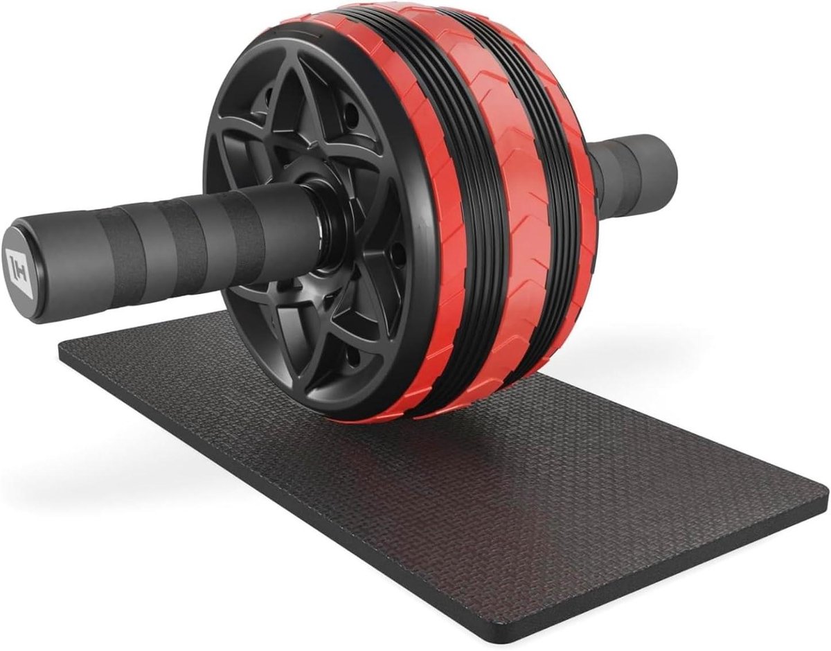 Buikspiertrainer Wiel - Fitness AB Wheel - Core Training - Extra Breed Wiel - 89 cm - Rood