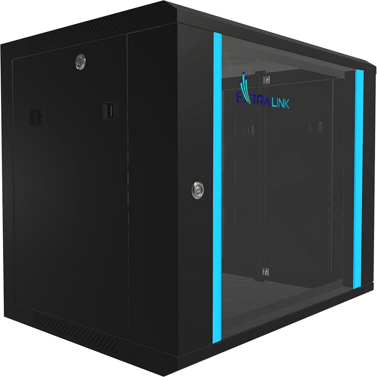 19 inch Netwerkkast 9 HE Wandmontage Zwart Kast voor Switches en Serverapparatuur