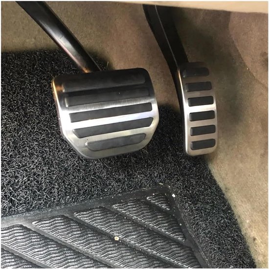 Pedaalkappen Auto - Rem Gas - Verbeter Rijervaring - Antislip Rubber - 1 Stuk - Zilver — afbeelding 3